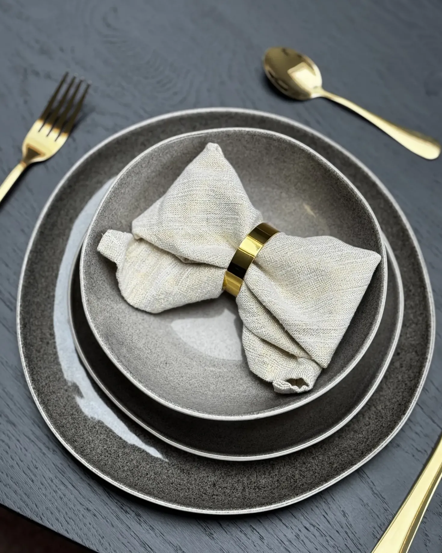 Set di 4 piatti da antipasto COSTMARY Gres porcellanato Grigio