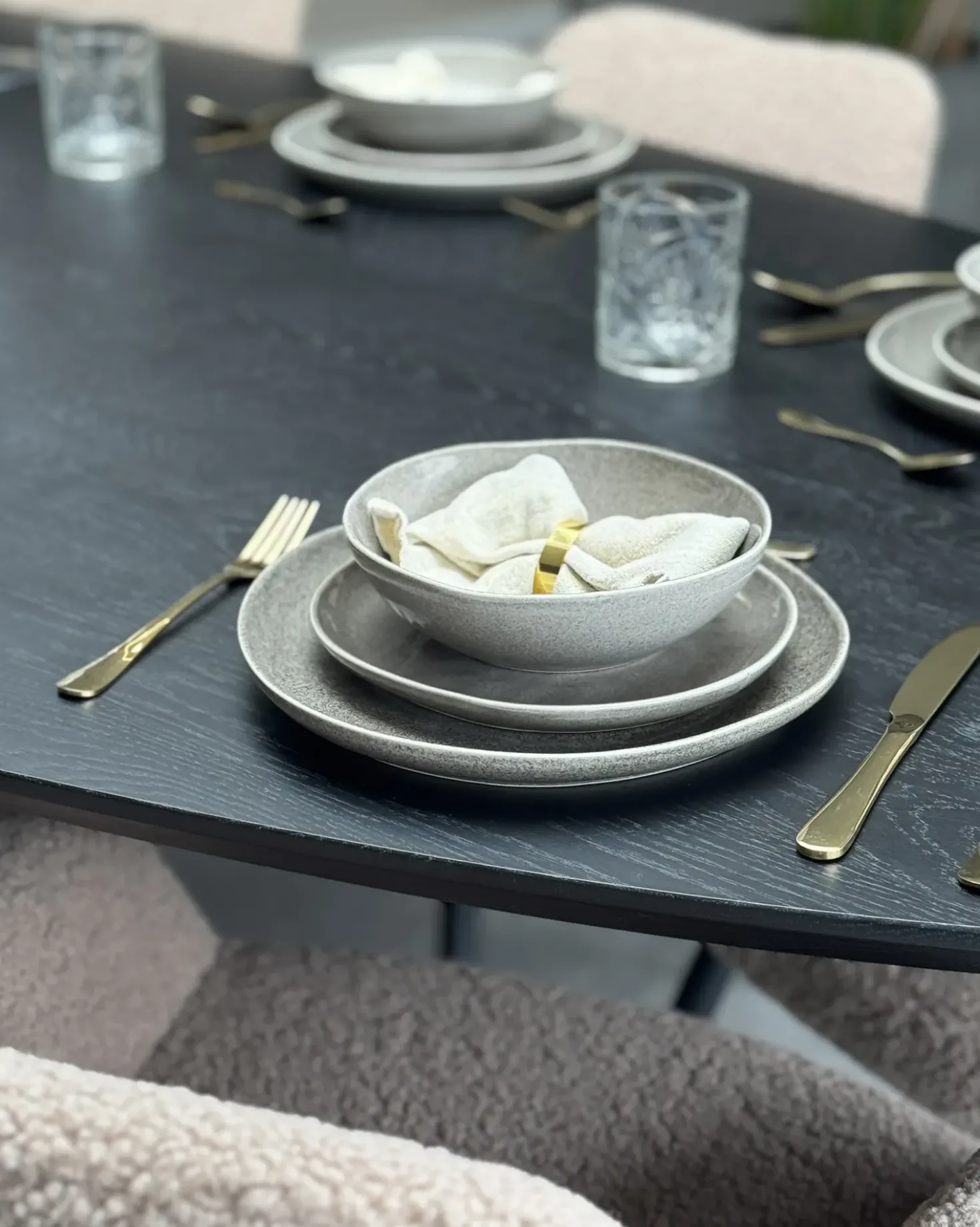 Set di 4 piatti da antipasto COSTMARY Gres porcellanato Grigio