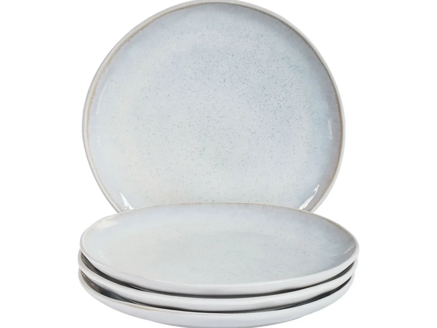 Set di 4 piatti da antipasto SESAME Gres porcellanato Grigio chiaro