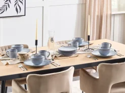 Set di 4 piatti da antipasto JUNIPER Gres porcellanato Azzurro