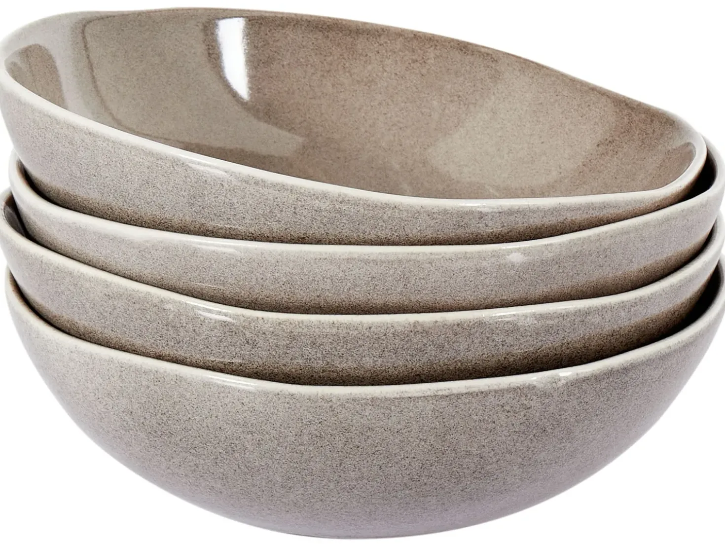 Set di 4 Piatti fondi COSTMARY Gres porcellanato Grigio