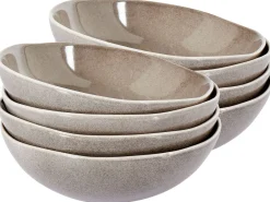 Set di 8 piatti fondi COSTMARY Gres porcellanato Grigio