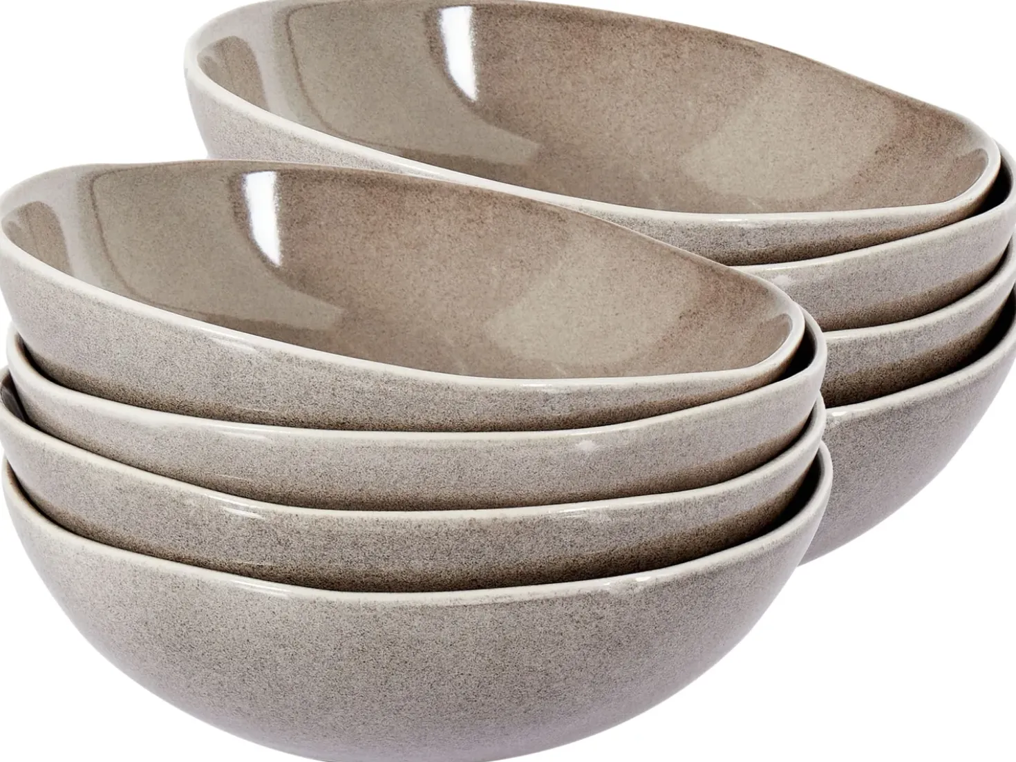 Set di 8 piatti fondi COSTMARY Gres porcellanato Grigio