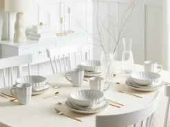 Set di 4 Piatti fondi NETTLE Gres porcellanato Bianco sporco