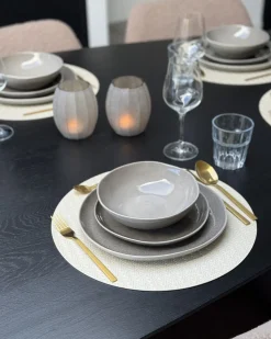 Set di 4 piatti grandi COSTMARY Gres porcellanato Grigio