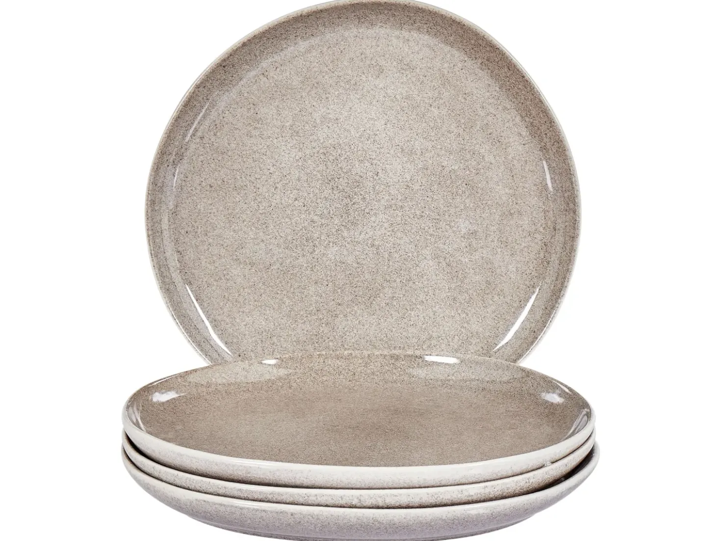 Set di 4 piatti grandi COSTMARY Gres porcellanato Grigio