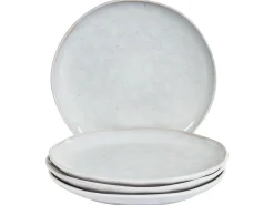 Set di 4 piatti grandi SESAME Gres porcellanato Grigio chiaro
