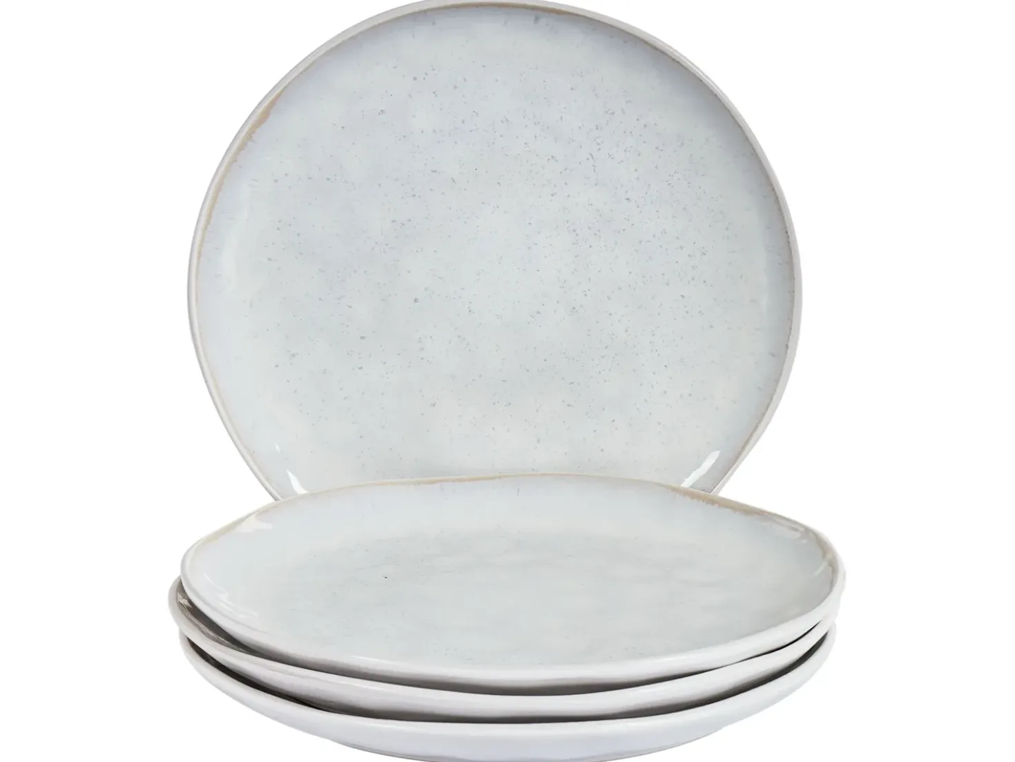 Set di 4 piatti grandi SESAME Gres porcellanato Grigio chiaro