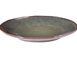 Set di 4 piatti grandi THYME Gres porcellanato Verde scuro