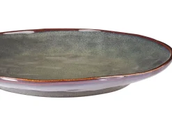 Set di 4 piatti grandi THYME Gres porcellanato Verde scuro
