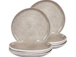 Set di 8 piatti piani COSTMARY Gres porcellanato Grigio