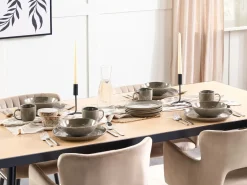 Set di 8 piatti piani COSTMARY Gres porcellanato Grigio