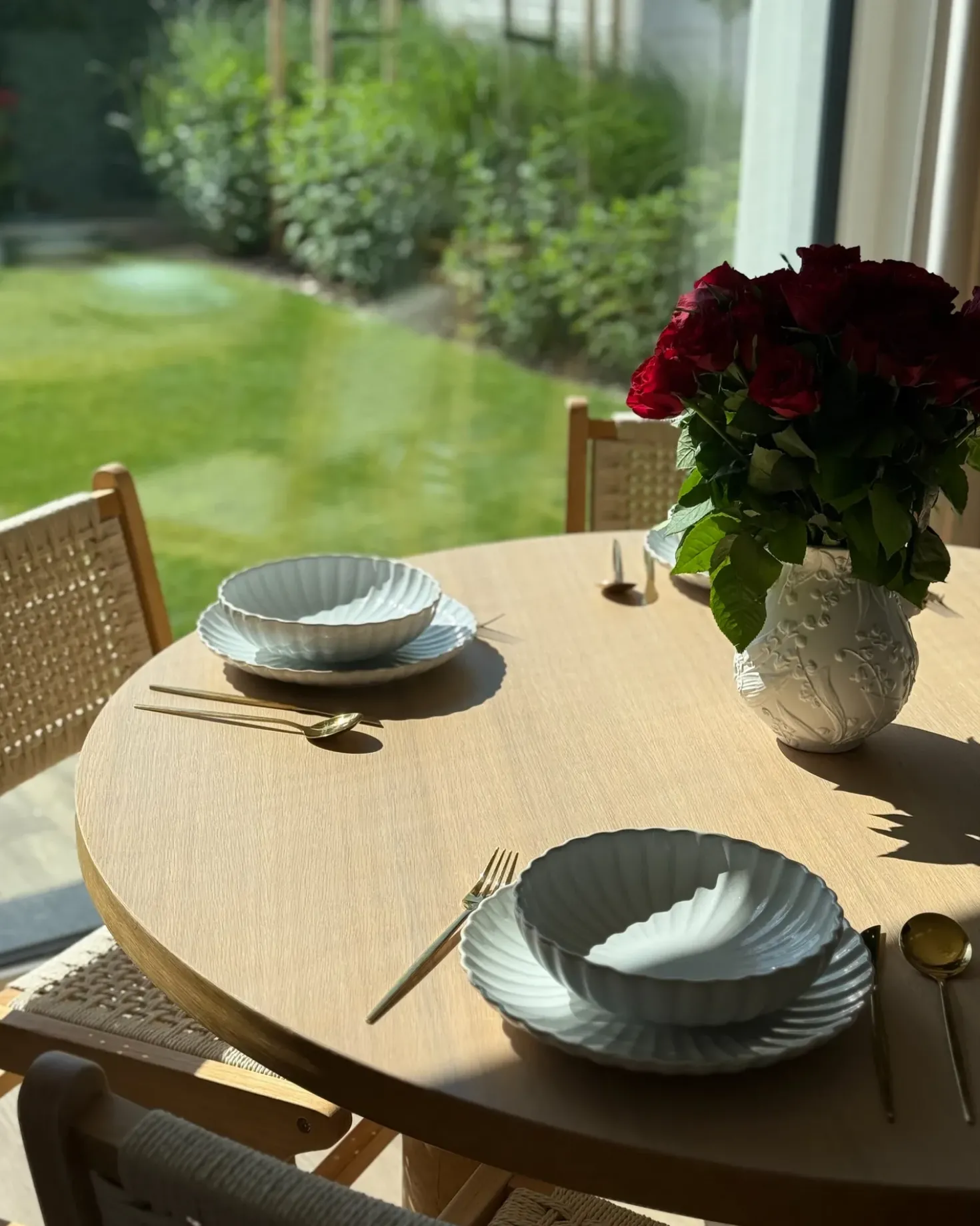 Set di 8 piatti piani NETTLE Gres porcellanato Bianco sporco