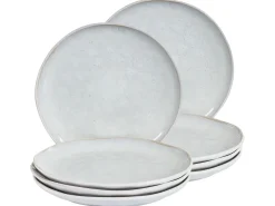 Set di 8 piatti piani SESAME Gres porcellanato Grigio chiaro