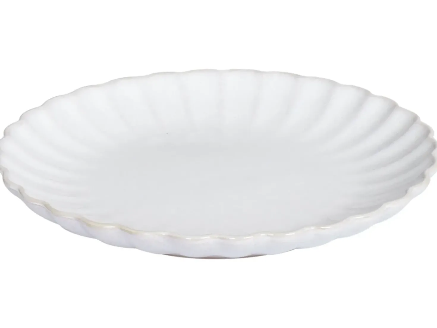 Set di 8 piattini da dessert NETTLE Gres porcellanato Bianco sporco