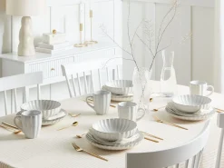 Set di 8 piattini da dessert NETTLE Gres porcellanato Bianco sporco
