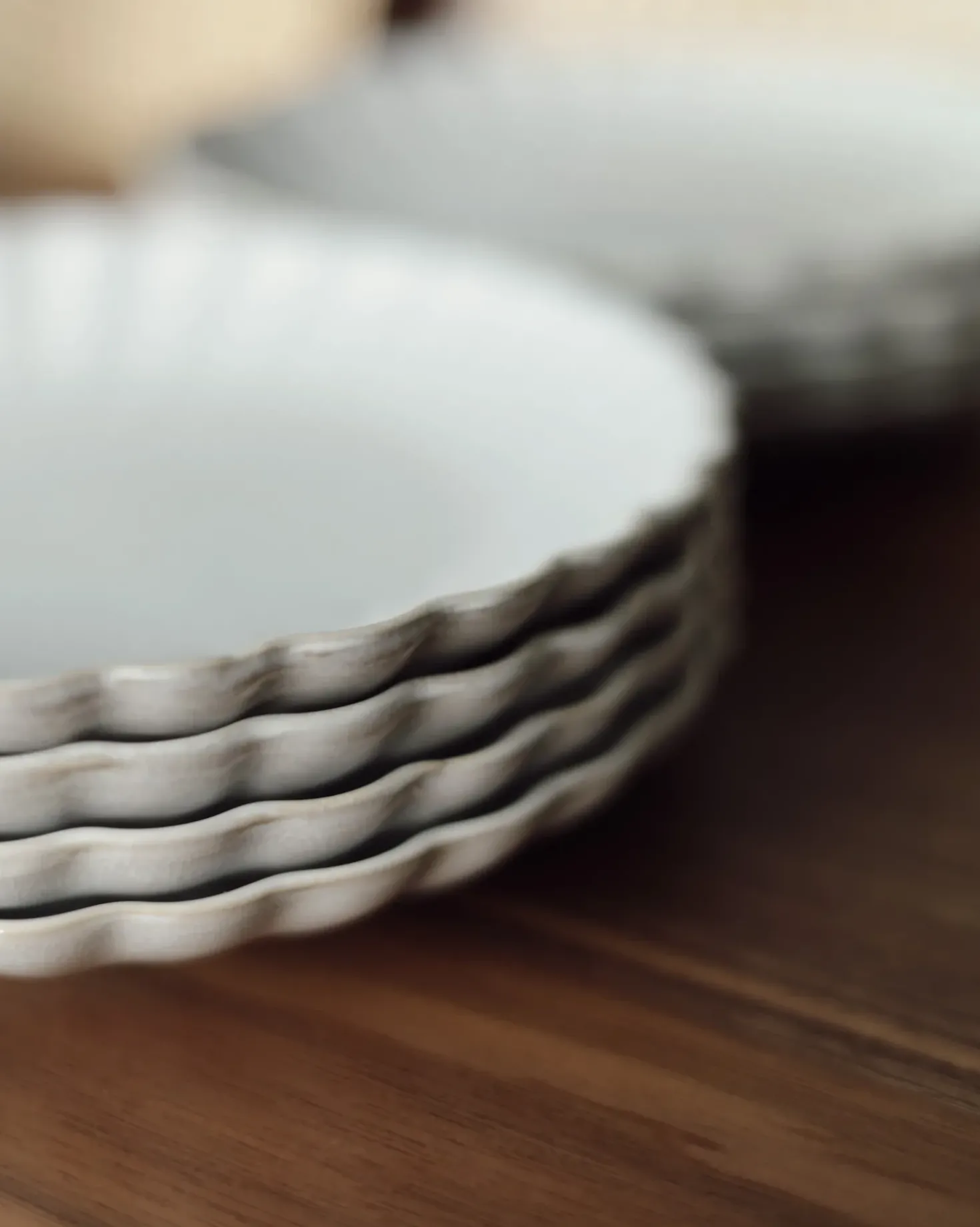 Set di 8 piattini da dessert NETTLE Gres porcellanato Bianco sporco