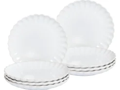 Set di 8 piattini da dessert NETTLE Gres porcellanato Bianco sporco