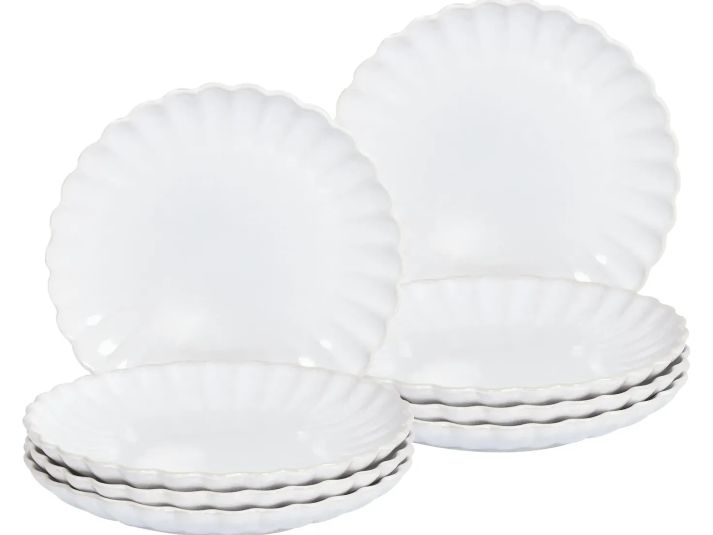 Set di 8 piattini da dessert NETTLE Gres porcellanato Bianco sporco