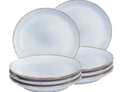 Set di 8 piattini da dessert JUNIPER Gres porcellanato Azzurro