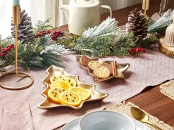 Set di 2 piattini portaoggetti Albero di Natale DURIAN Metallo Oro