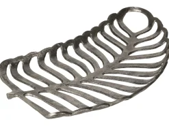 Set di 2 piattini portaoggetti Foglia AMNISOS Metallo Argento