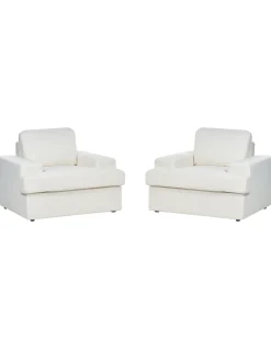 Set di 2 poltrone ALLA Bouclé Bianco sporco