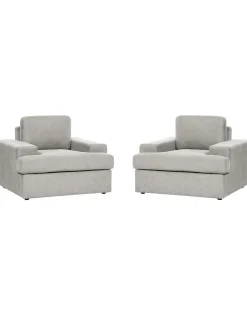 Set di 2 poltrone ALLA Tessuto Grigio chiaro