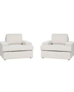 Set di 2 poltrone ALLA Tessuto Beige chiaro