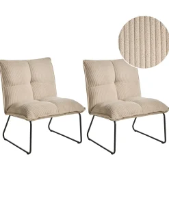 Set di 2 poltrone BJASTA Velluto a coste Beige