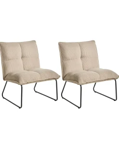 Set di 2 poltrone BJASTA Velluto a coste Beige