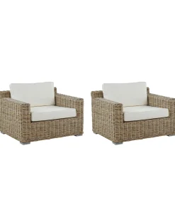 Set di 2 poltrone da giardino ARDEA Rattan Marrone chiaro