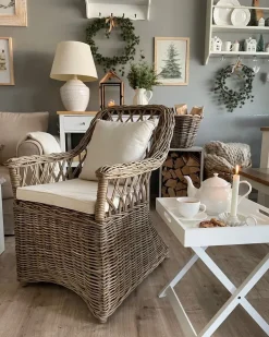 Set di 2 poltrone da giardino MAROS II Rattan Naturale