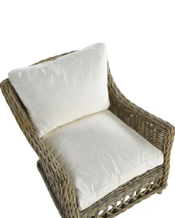 Set di 2 poltrone da giardino con cuscini RIBOLLA con poggiapiedi Rattan Naturale