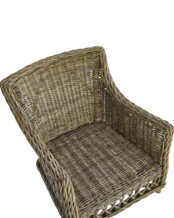 Set di 2 poltrone da giardino con cuscini RIBOLLA con poggiapiedi Rattan Naturale