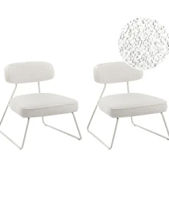 Set di 2 poltrone FROVI Tessuto Bianco sporco