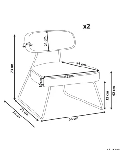 Set di 2 poltrone FROVI Tessuto Bianco sporco
