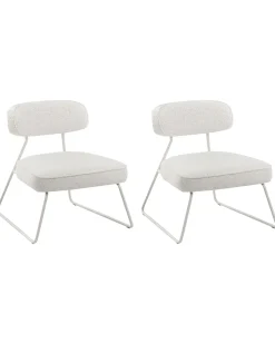Set di 2 poltrone FROVI Tessuto Bianco sporco