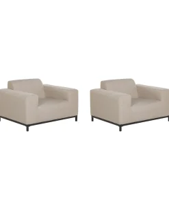 Set di 2 poltrone ROVIGO Tessuto Beige
