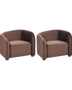 Set di 2 poltrone VELTADA Velluto Marrone scuro
