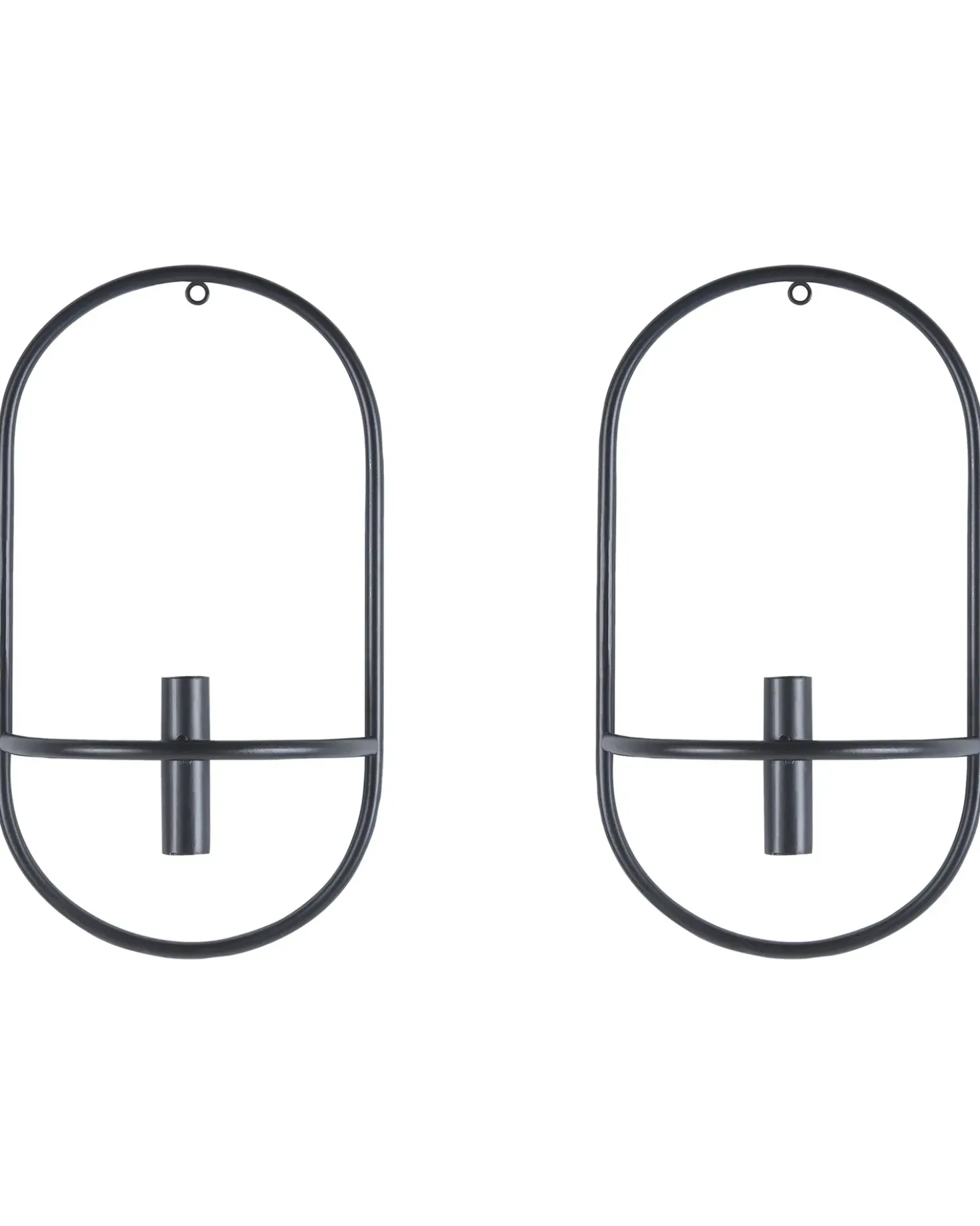 Set di 2 portacandele da parete CAVIANA Metallo 38 cm Nero
