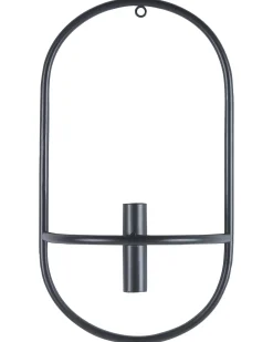 Set di 2 portacandele da parete CAVIANA Metallo 38 cm Nero