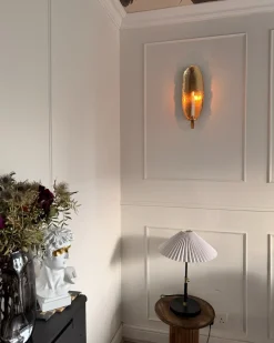 Set di 2 portacandele da parete FEIJO Metallo 44 cm Oro