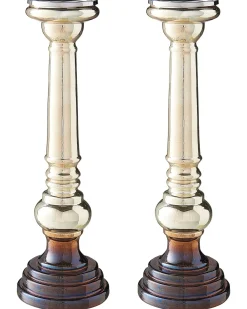 Set di 2 portacandele IMARTI Vetro 40 cm Oro
