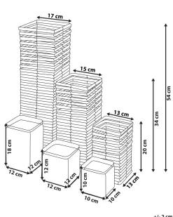 Set di 3 portacandele MAROLA Legno di pioppo 54/34/20 cm Bianco