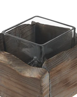 Set di 2 portacandele PLATEROS Legno di abete 15/12 cm Marrone scuro