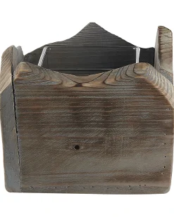 Set di 2 portacandele PLATEROS Legno di abete 15/12 cm Marrone scuro