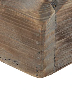 Set di 2 portacandele PLATEROS Legno di abete 15/12 cm Marrone scuro