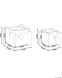 Set di 2 portacandele PLATEROS Legno di abete 15/12 cm Marrone scuro