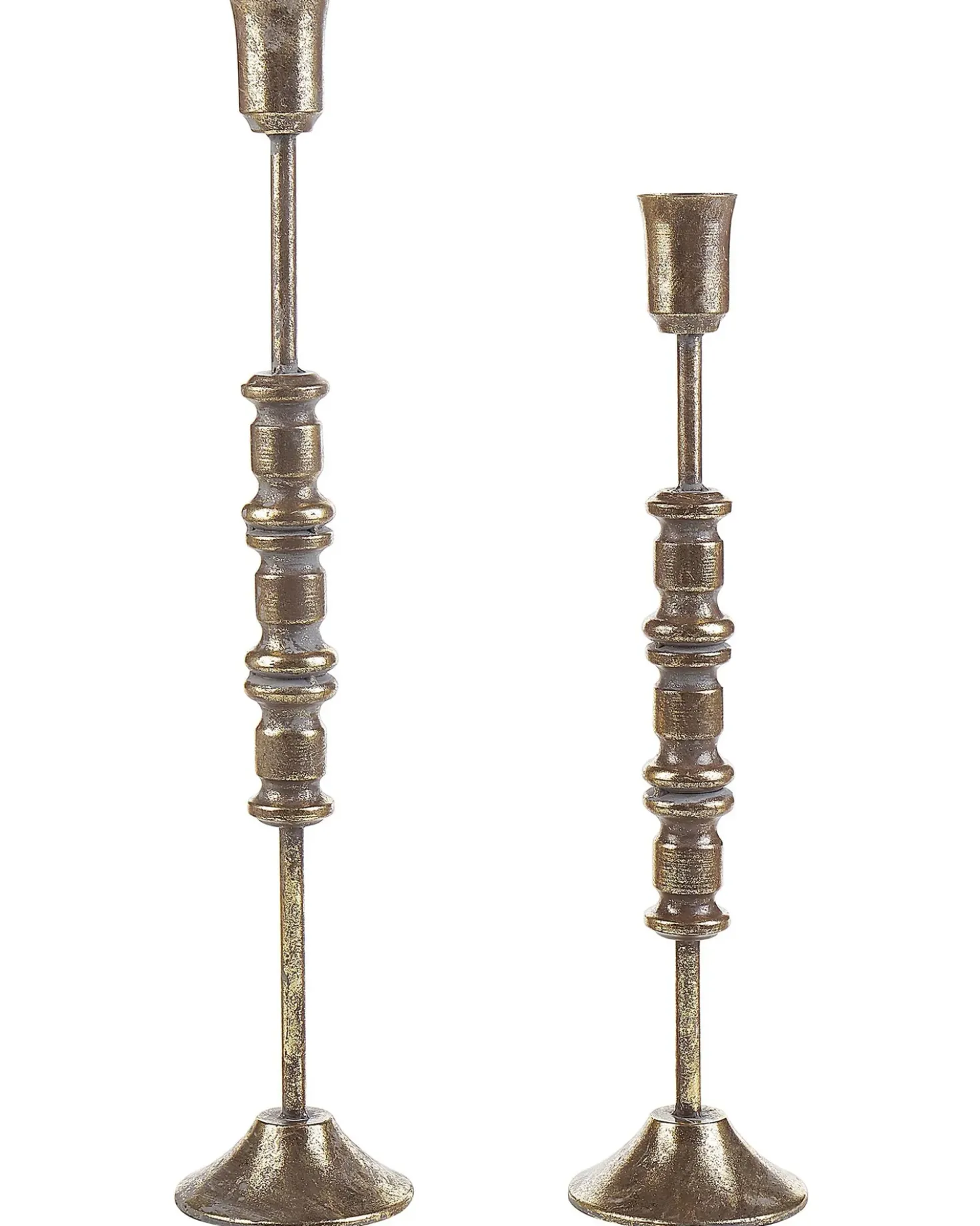 Set di 2 portacandele SALAMINA Metallo 63/49 cm Oro